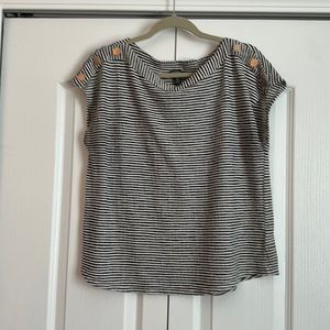 Jones New York Striped Black and white  top